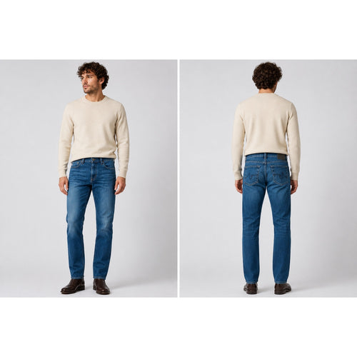 AG Adriano Goldschmied Everett Slim Straight Denim 360 Jean in Blue — Size 32x34 // Preowned