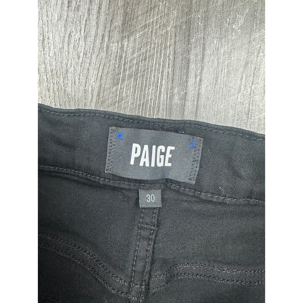 Paige Transcend Lennox Slim Stretch Jeans in Black Shadow — Size 30 // Preowned