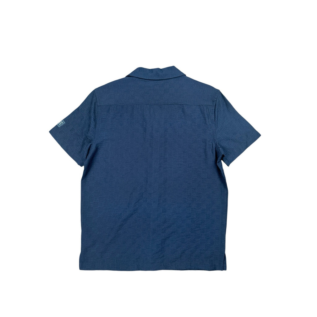 Scotch & Soda Sky Captain Solid Short Sleeve Button Down Camp Shirt — Size Small