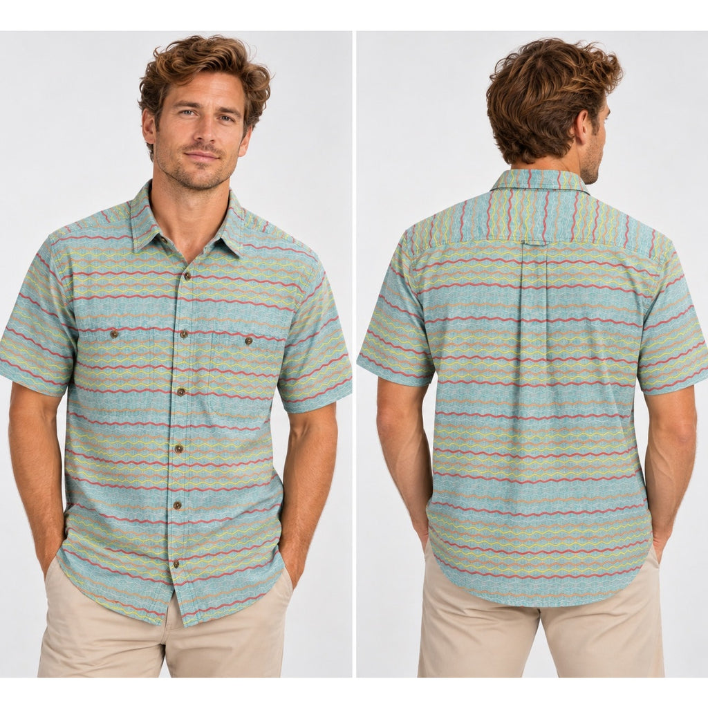 Orvis Santa Fe Wave Stripe Short Sleeve Shirt — Size XL // Preowned