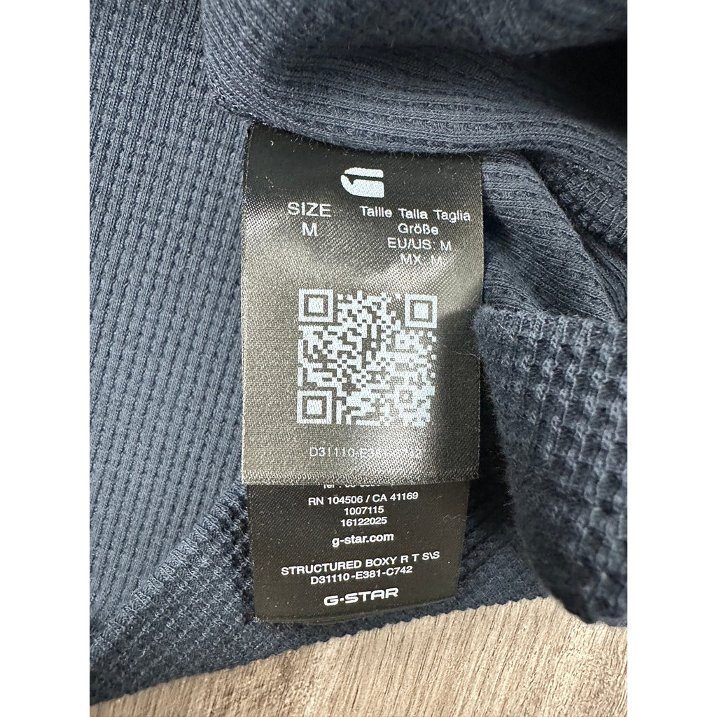 G-Star Structured Boxy Waffle Jersey Knit Tee — Size Medium