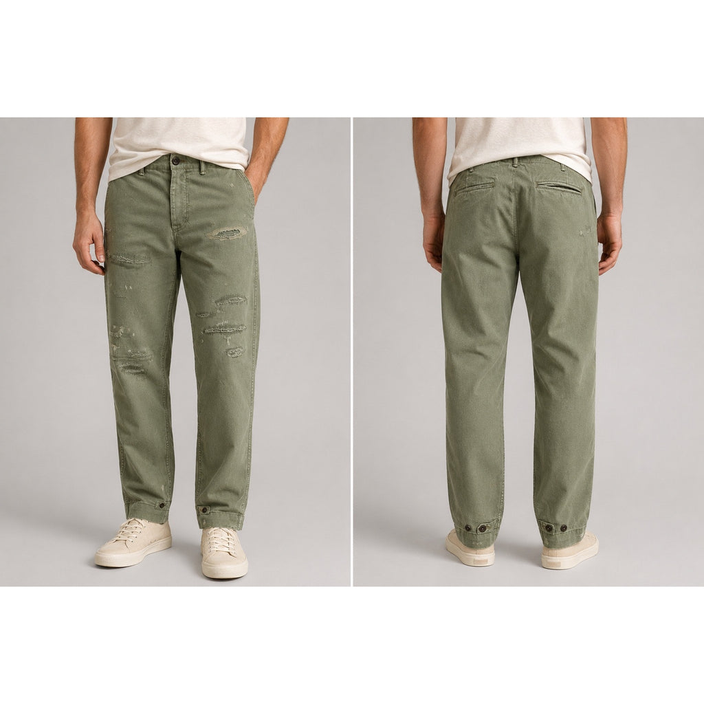 Polo Ralph Lauren Herringbone M-43 Field Pants in Green — Size 36 // Preowned