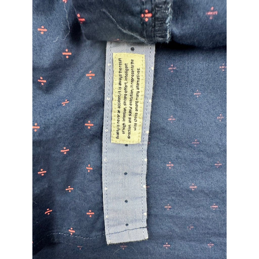 7 Diamonds Systematic Fit Short Sleeve Button Down in Navy Red — Size Medium // Preowned
