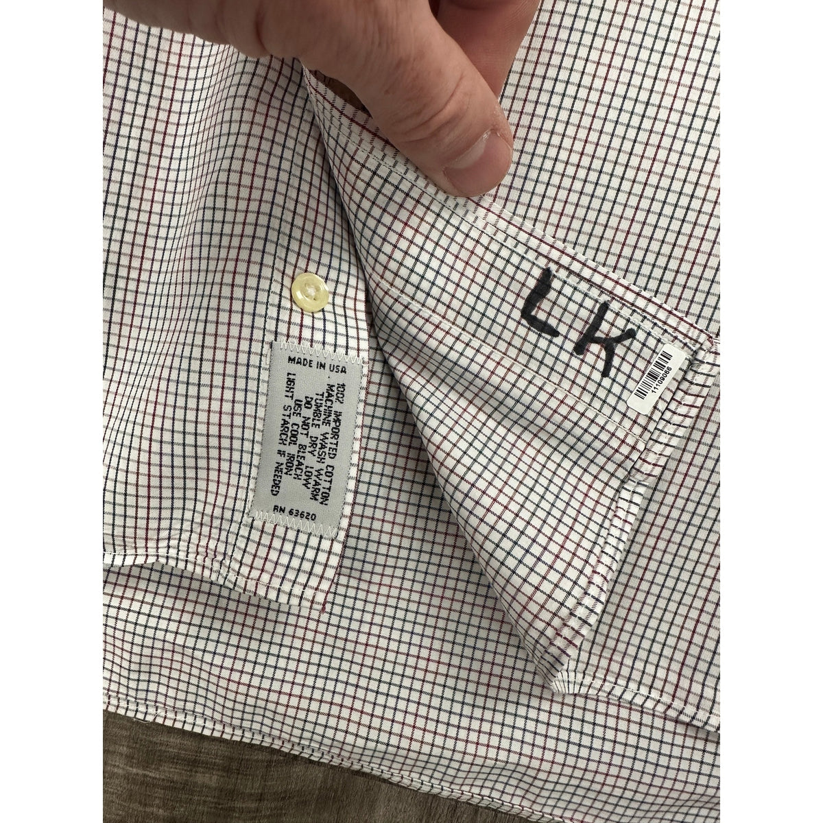 Gitman Bros. Made in USA Checkered Long Sleeve Button Down Shirt — Size 17.5/34 (XL) // Preowned