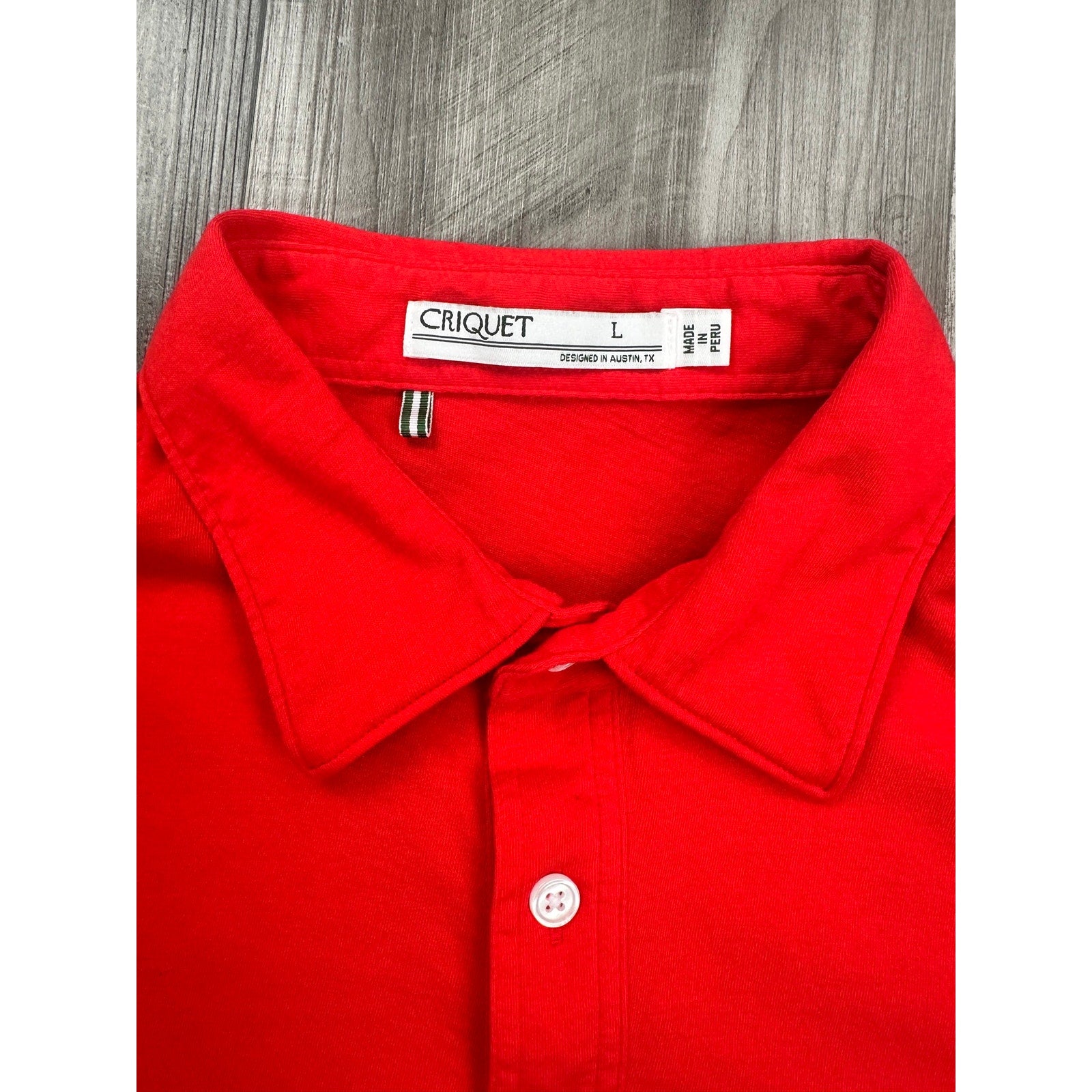 Criquet Players Classic Polo Shirt in Red — Size Large // Preowned