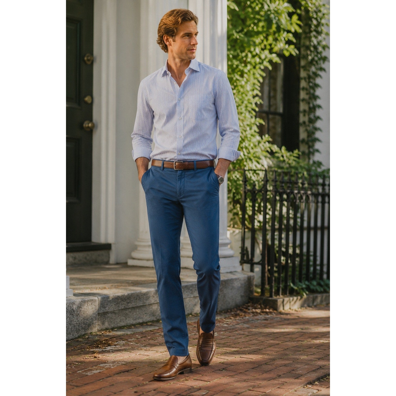 Brooks Brothers Performance Stretch Pants in Navy — Size 33x30 // Preowned