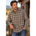 Bills Khakis Double Brushed Plaid Flannel Long Sleeve Button Down Shirt — Size Large // Preowned