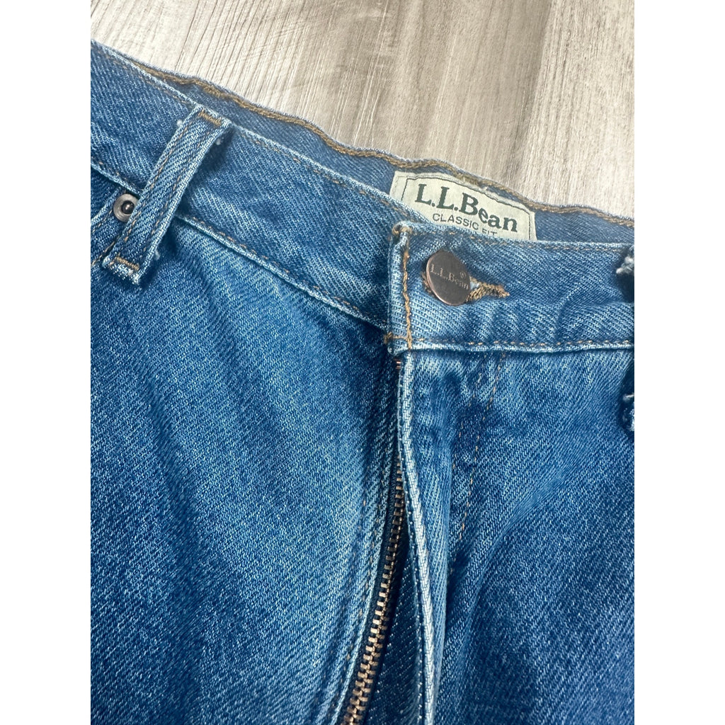 L.L. Bean Double L Classic Fit Flannel-Lined Jeans in Blue — Size 34x34 // Preowned