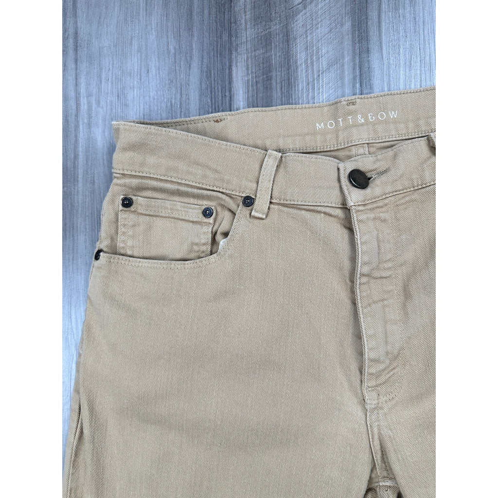 Mott & Bow Straight Mercer Jeans in Light Khaki — Size 34x32 // Preowned