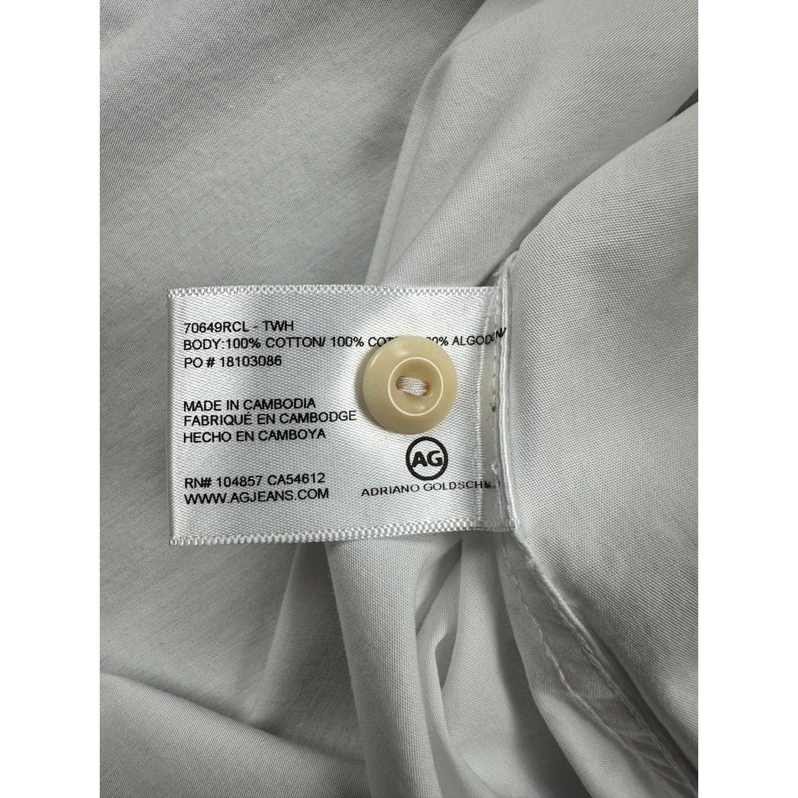 Adriano Goldschmied Oversized Utility Long Sleeve Double Pocket Shirt in White — Size 2XL