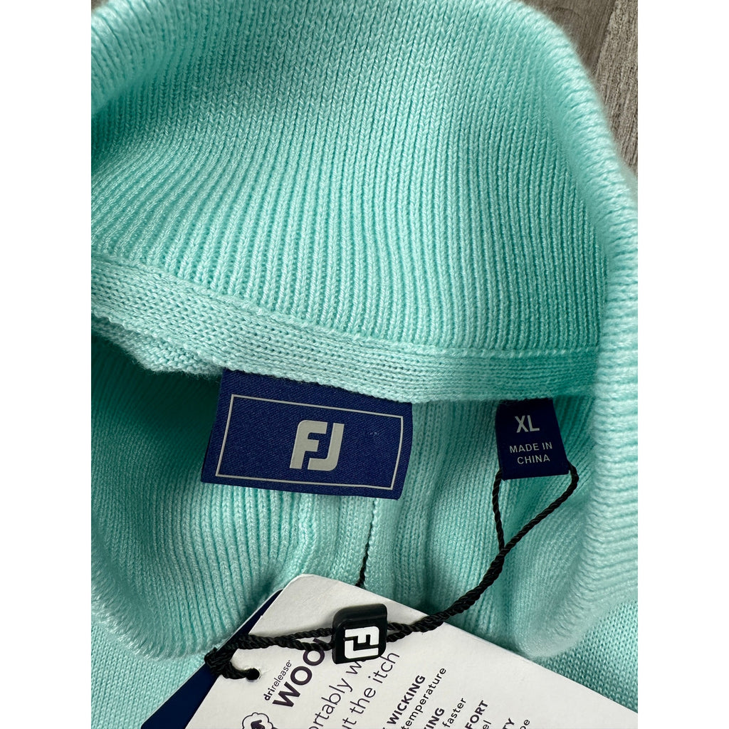 FootJoy Half-Zip Golf Sweater in Mint — Size XL