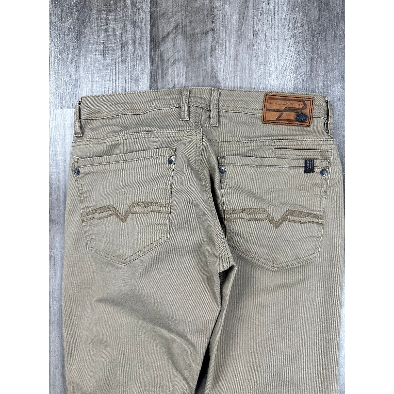 Buffalo David Bitton Six-X Straight Leg Twill Pant in Tan Khaki — Approx. 33x32
