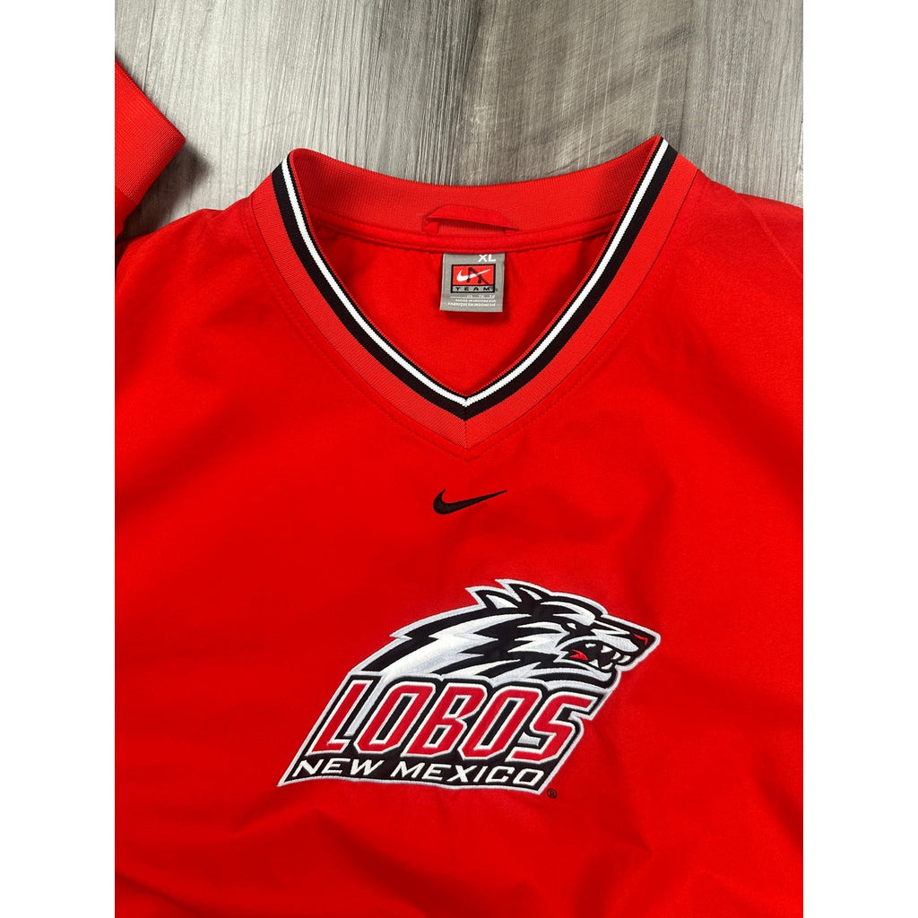 Nike New Mexico Lobos Team V-Neck Pullover Windbreaker in Red — Size XL // Preowned