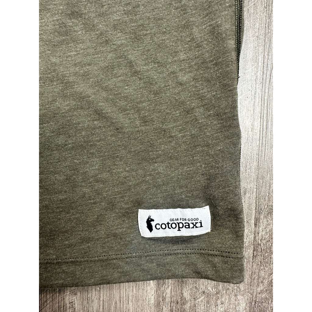 Cotopaxi Paseo Travel Pocket Tee in Olive Green — Size Medium // Preowned