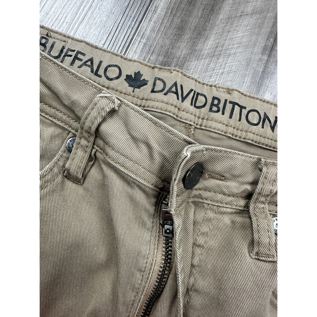 Buffalo David Bitton Six-X Straight Leg Twill Pant in Tan Khaki — Approx. 33x32
