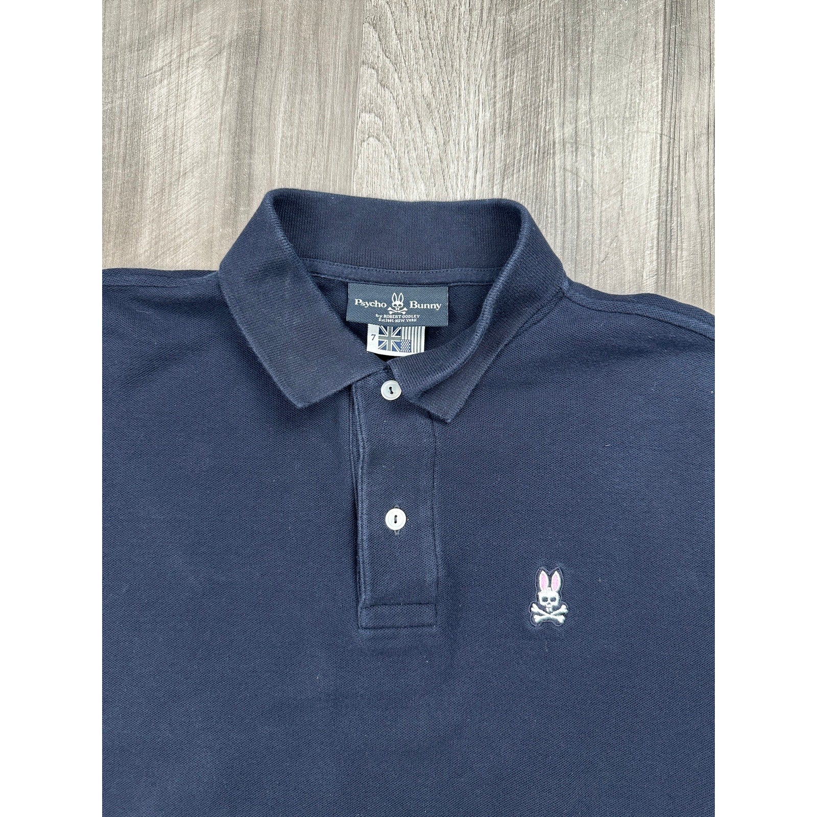 Psycho Bunny Classic Pique Polo in Navy — Size 7 (US XL) // Preowned