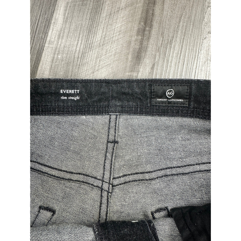 AG Adriano Goldschmied Everett Slim Straight Jean in Black — Size 36x32 // Preowned