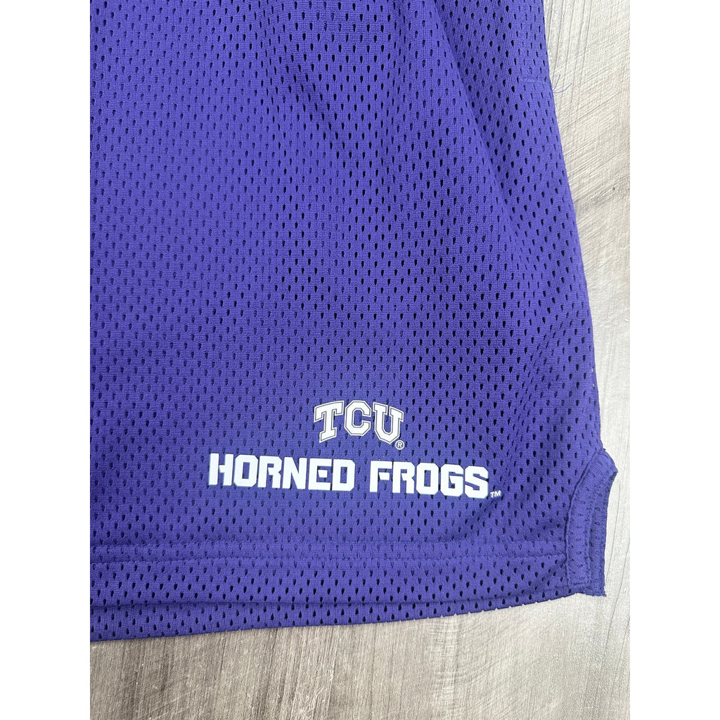 Nike TCU Horned Frogs Loose Fit Mid-Thigh Dri-FIT Mesh Athletic Shorts in Purple — Size Large