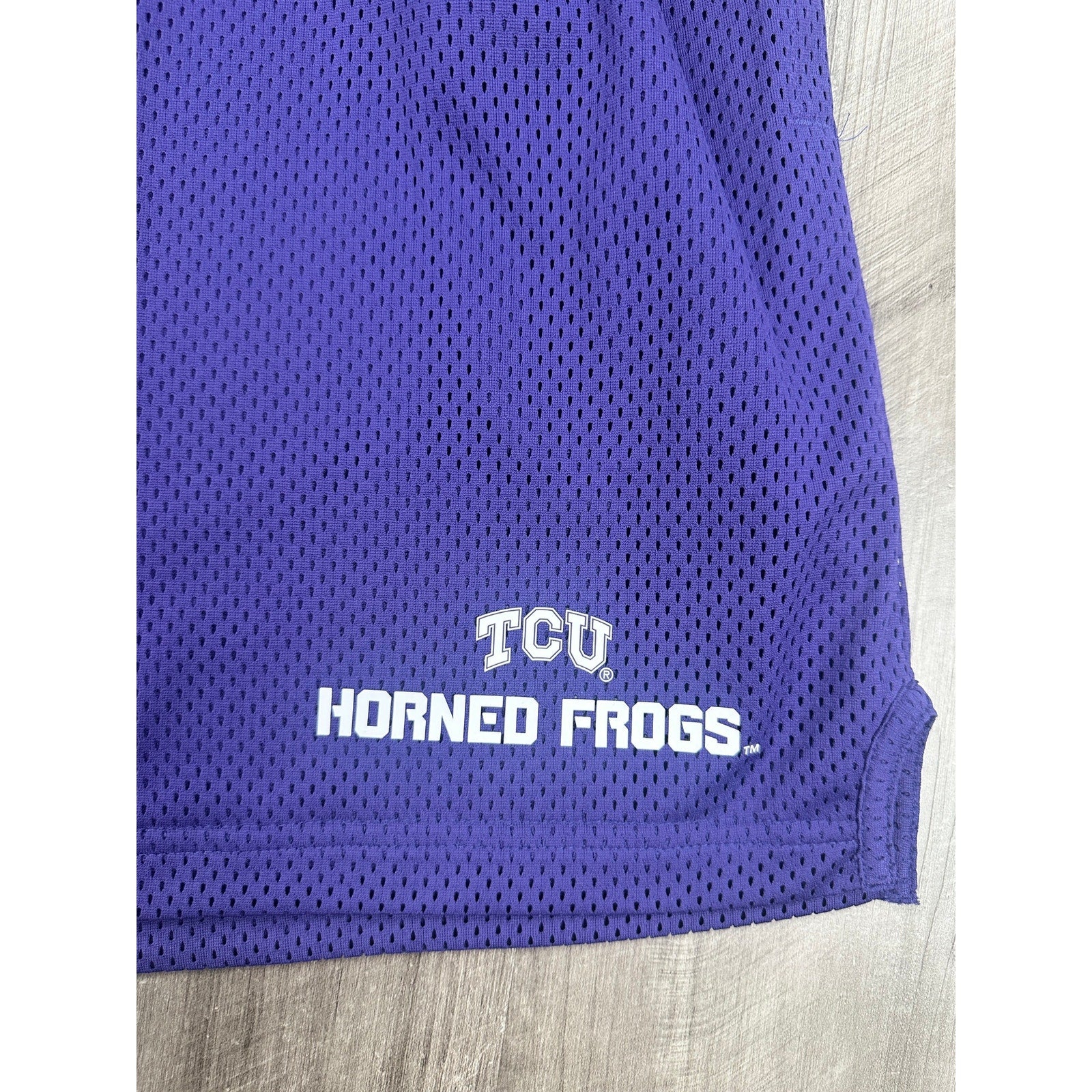 Nike TCU Horned Frogs Loose Fit Mid-Thigh Dri-FIT Mesh Athletic Shorts in Purple — Size Large