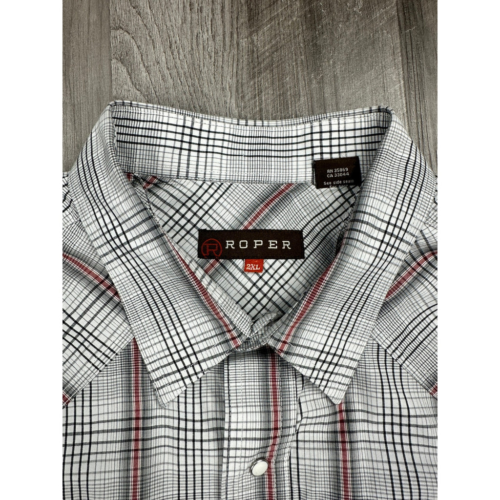 Roper Western Plaid Long Sleeve Pearl Snap Shirt — Size 2XL // Preowned