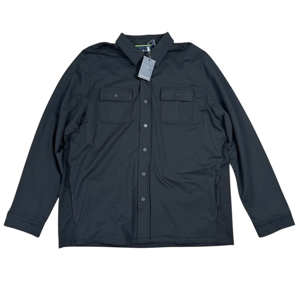 Psycho Bunny Black Harrison Overshirt Full Snap Button Jacket - 3XL