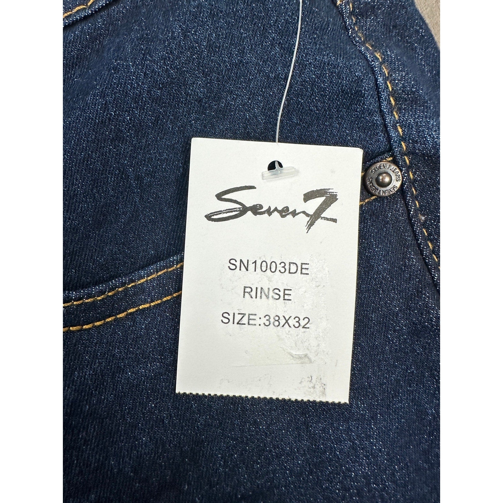 Seven7 Slim Straight Stretch Jean in Dark Rinse — Size 38x32
