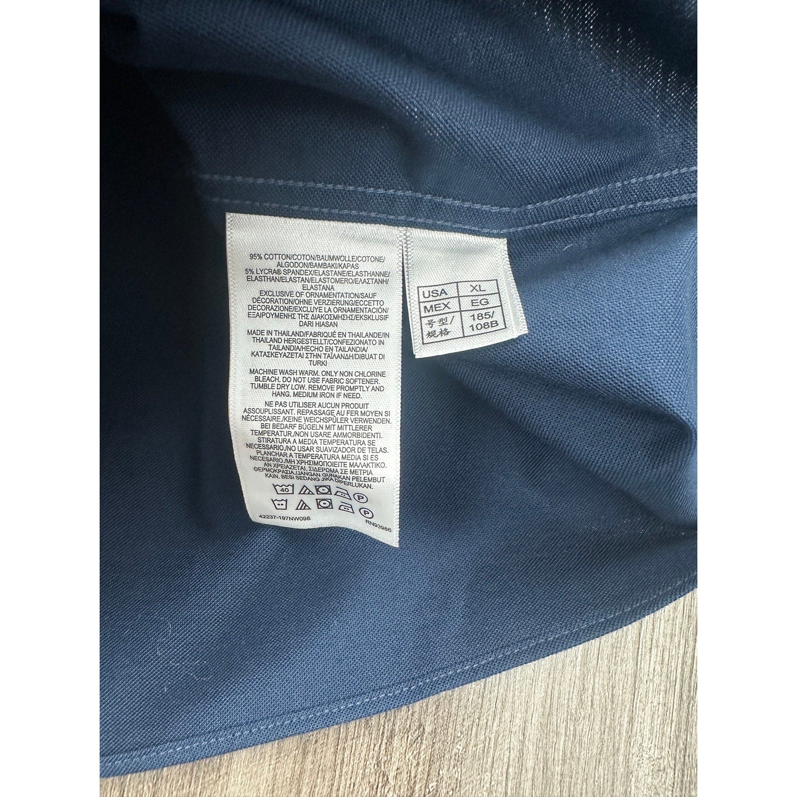 Brooks Brothers Non-Iron Stretch Oxford Cotton Regular Fit Sport Shirt in Navy — Size XL // Preowned