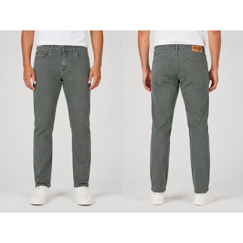 Stitches & Rivets Twill Wear Slim Fit Chino Jeans in Charcoal Green — Size 40x32 // Preowned