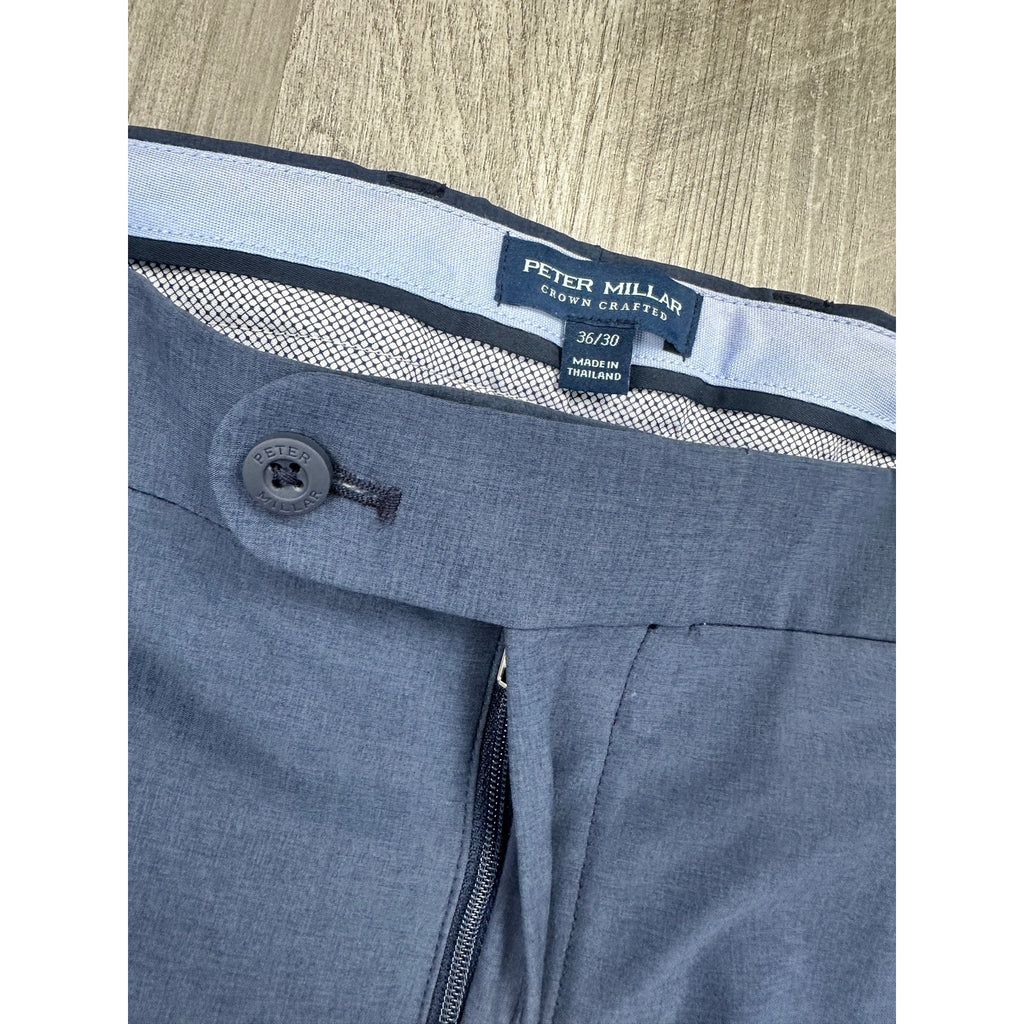 Peter Millar Surge Performance Tailored Fit Trouser Pants in Navy — Size 36x30 // Preowned