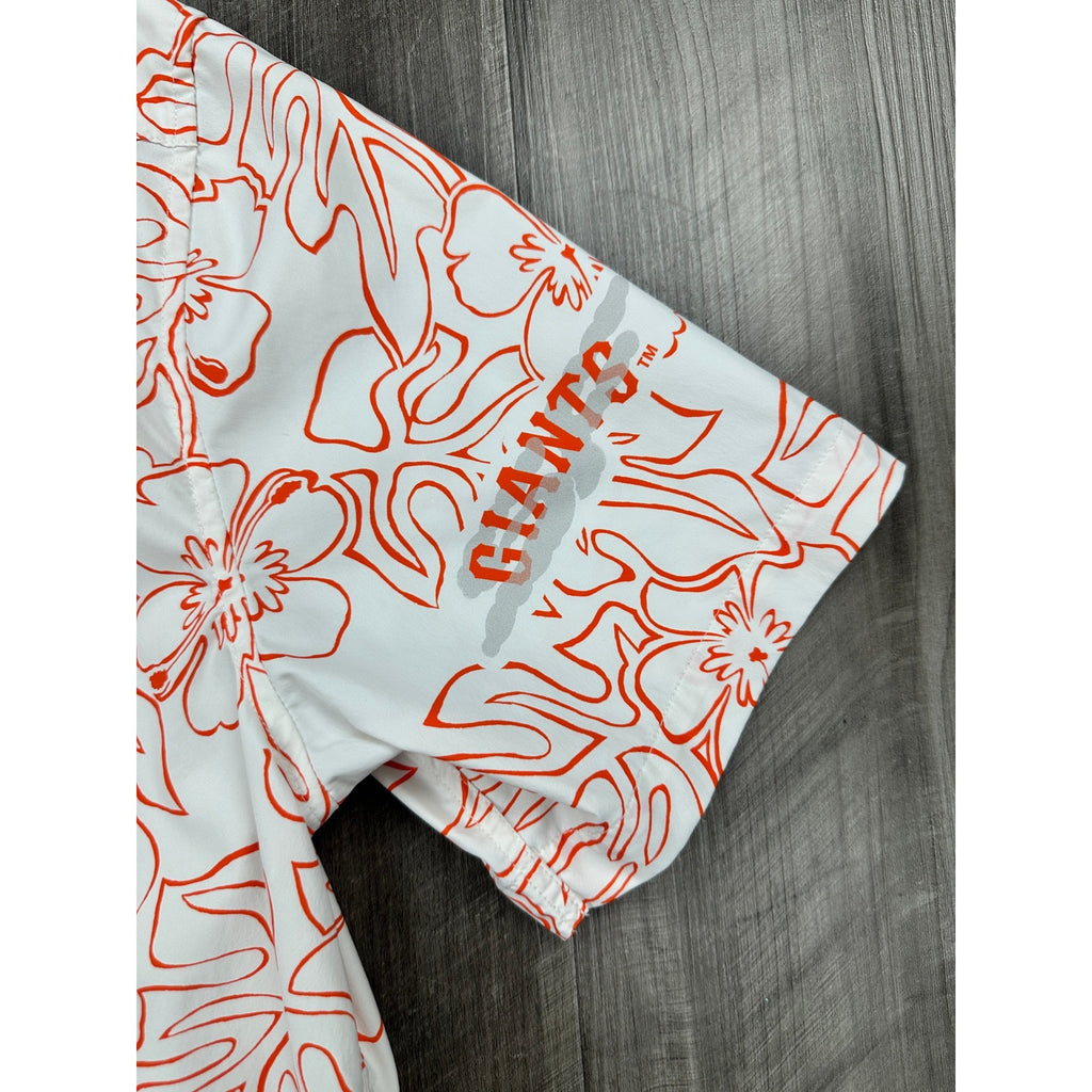 Reyn Spooner San Francisco Giants MLB Genuine Merchandise Hawaiian Short Sleeve in White, Orange and Grey — Size Medium // Preowned