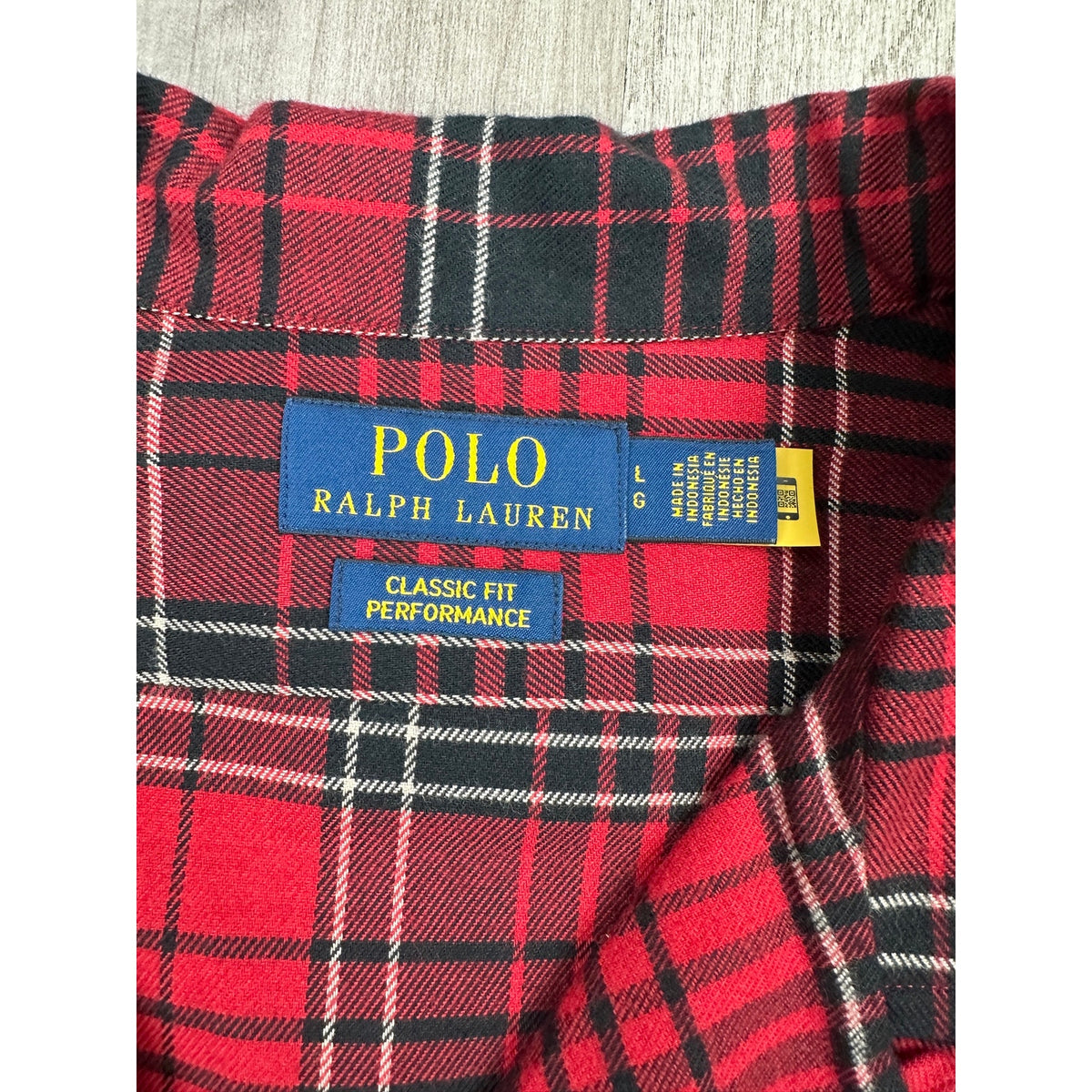 Polo Ralph Lauren Brushed Classic Fit Performance Plaid Long Sleeve Button Down Camp Shirt — Size Large