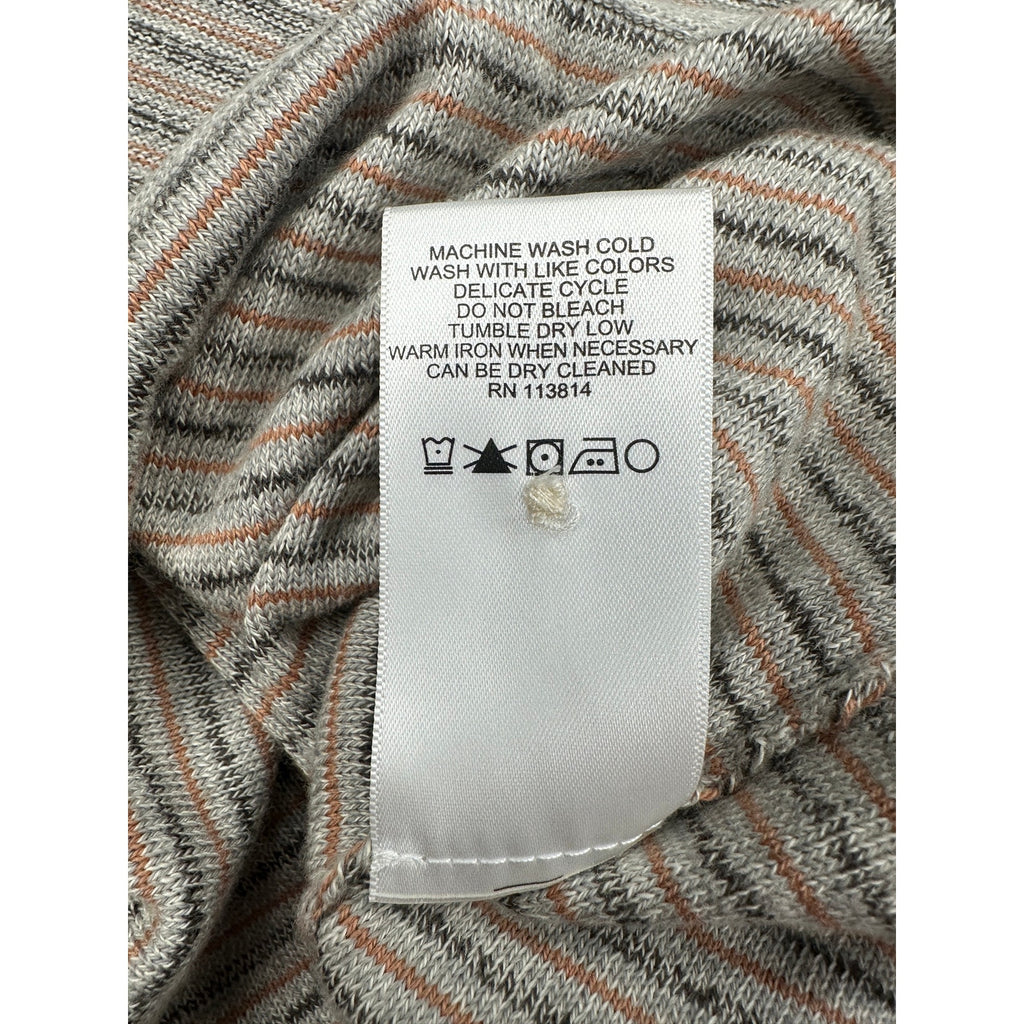 Billy Reid Vintage Striped Sweater Polo in Gray — Size 2XL