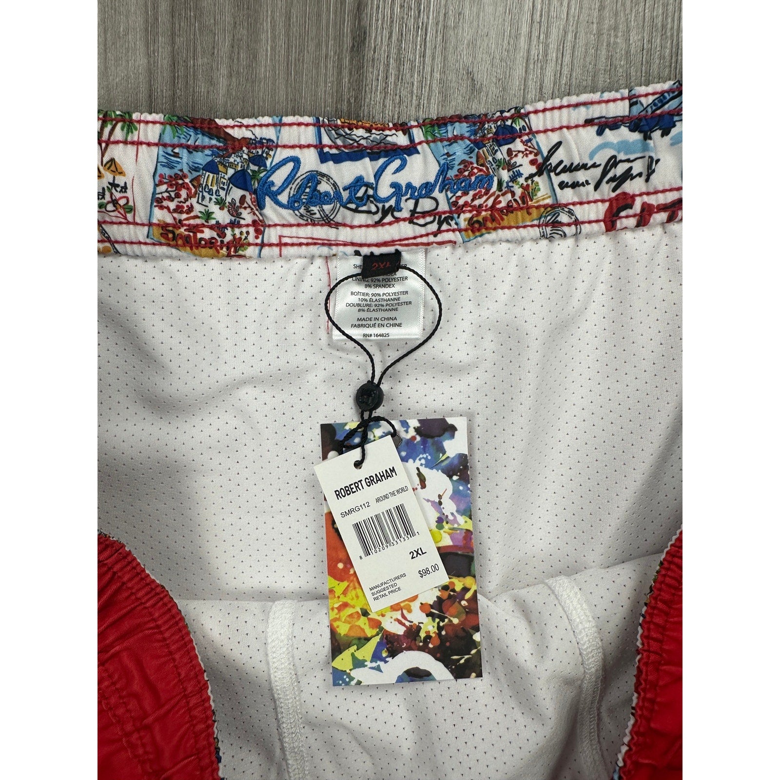 Robert Graham Traveling Swim Trunks Around the World — Size 2XL