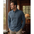 Ash & Erie Brushed Flannel Slim Fit Long Sleeve Shirt in Heather Indigo — Size Small // Preowned