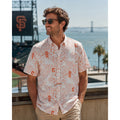 Reyn Spooner San Francisco Giants MLB Genuine Merchandise Hawaiian Short Sleeve in White, Orange and Grey — Size Medium // Preowned