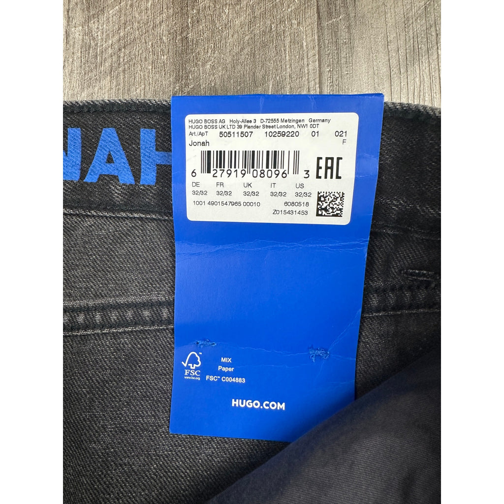 HUGO Jonah Regular Straight Jeans in Black — Size 32x32