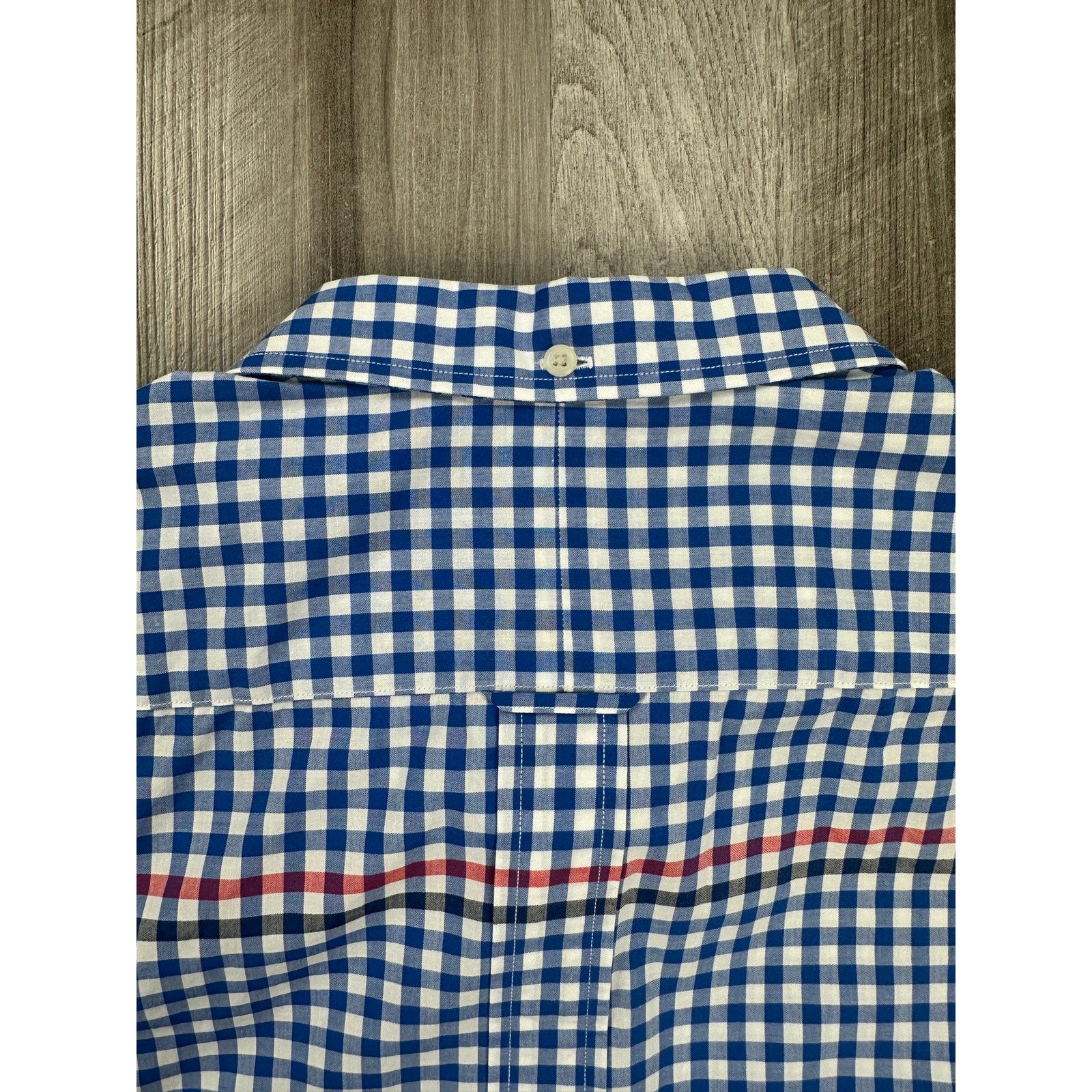 Fred Perry Gingham Short Sleeve Button Down in Blue Red White — Size XL // Preowned