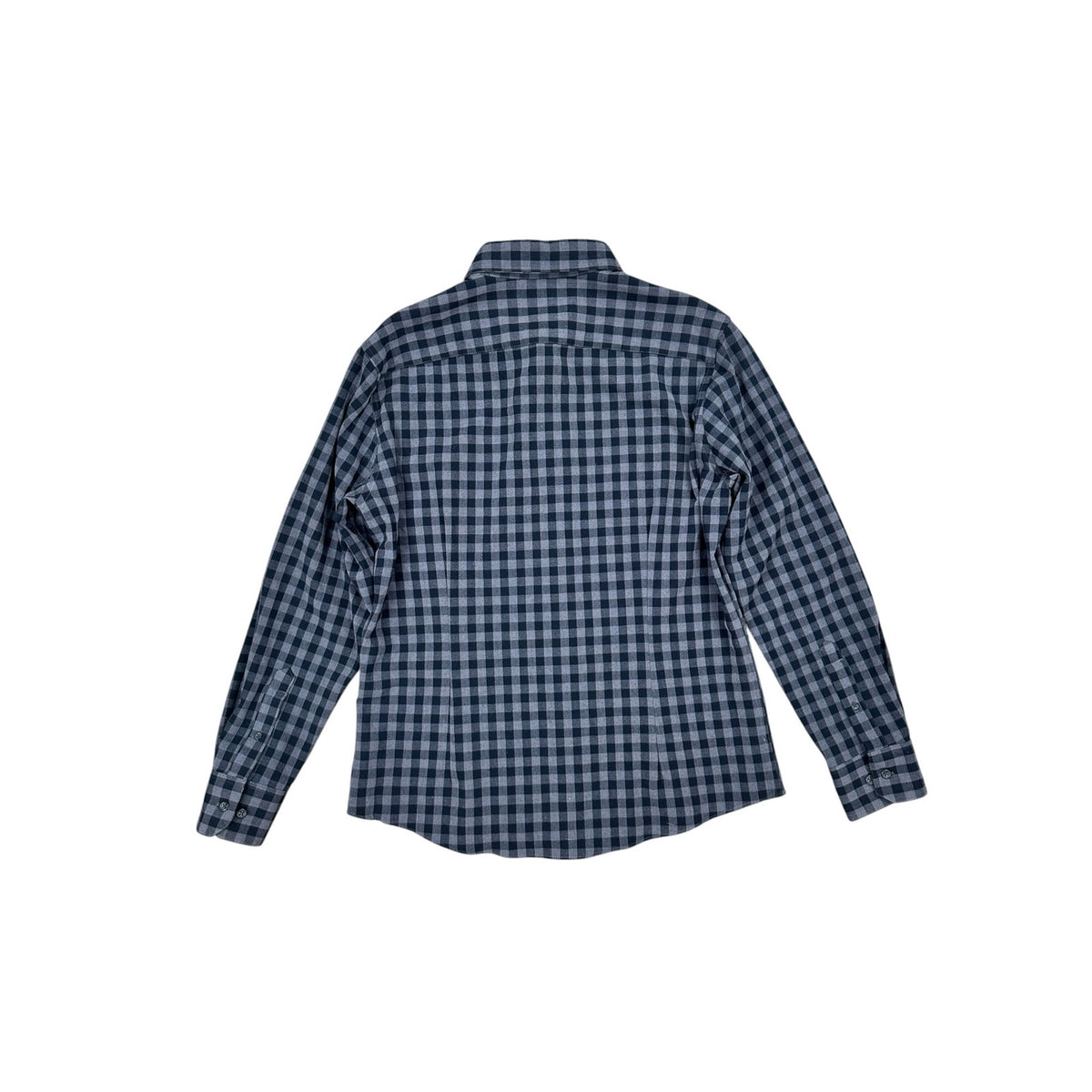 Mizzen+Main City Flannel Trim Performance Gingham Check Long Sleeve Button Down Shirt — Size Large // Preowned