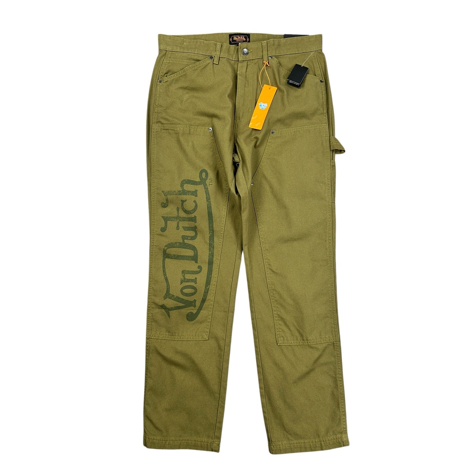 Von Dutch Straight Double-Knee Carpenter Pant in Sphagnum Green — Size 34
