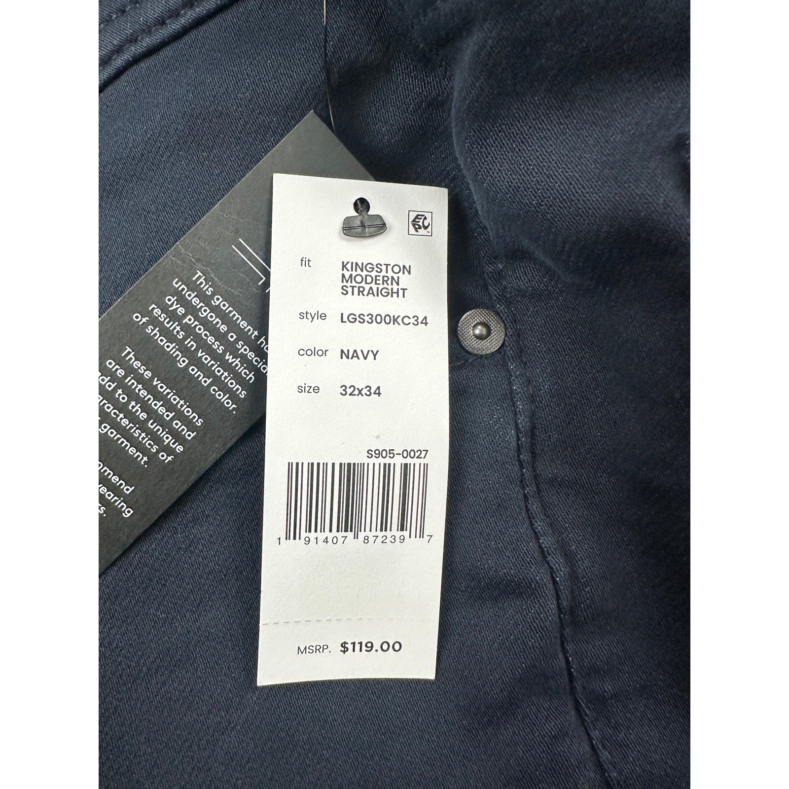 Liverpool Los Angeles Kingston Modern Straight Stretch Jean in Navy — Size 32x34
