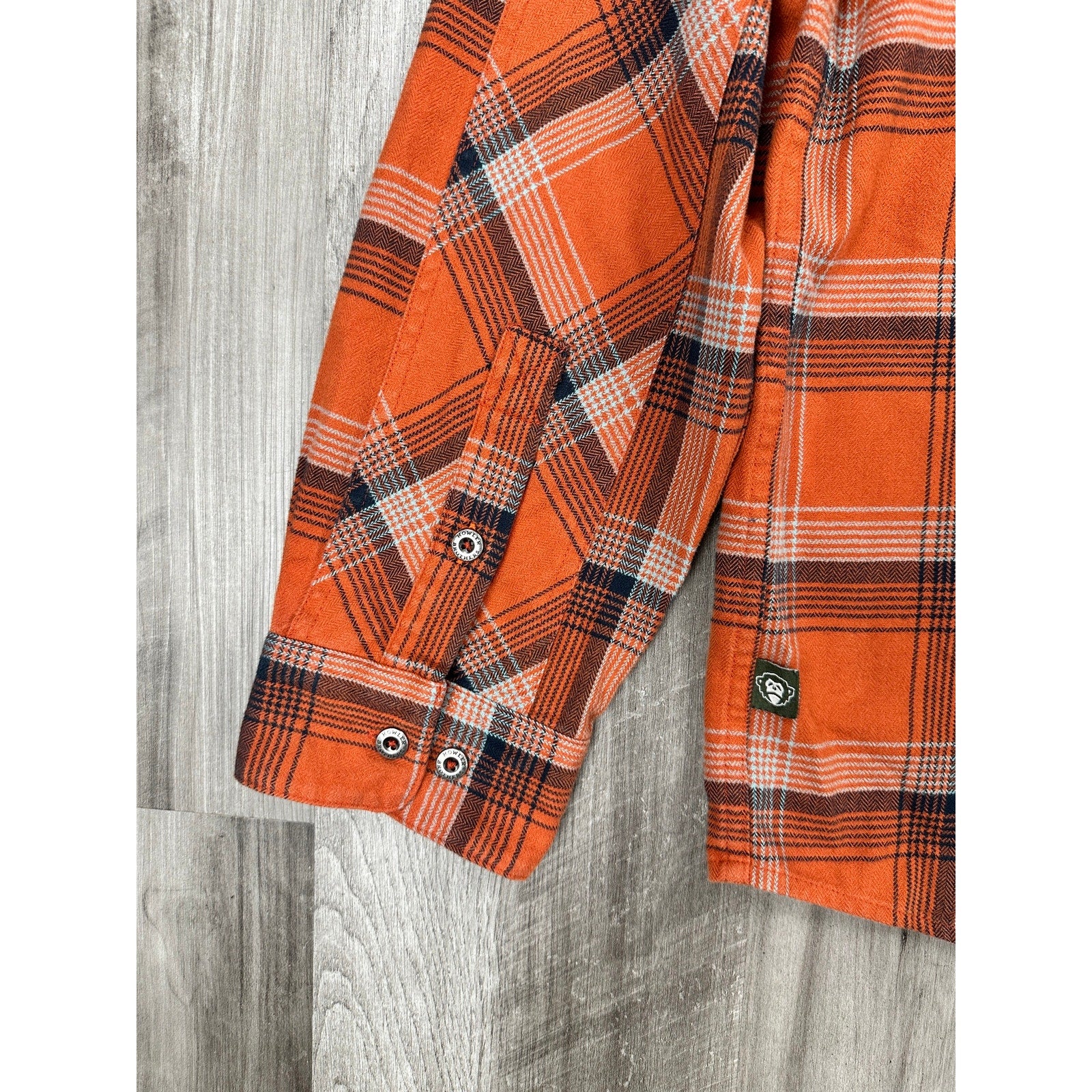 Howler Bros Harker Flannel Plaid Long Sleeve Shirt in Burnt Orange, Black, Gray — Size XL // Preowned