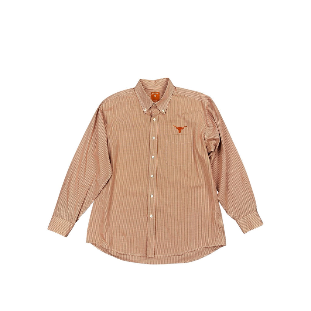 Antigua Texas Longhorns Micro Check Long Sleeve Shirt — Size Large // Preowned