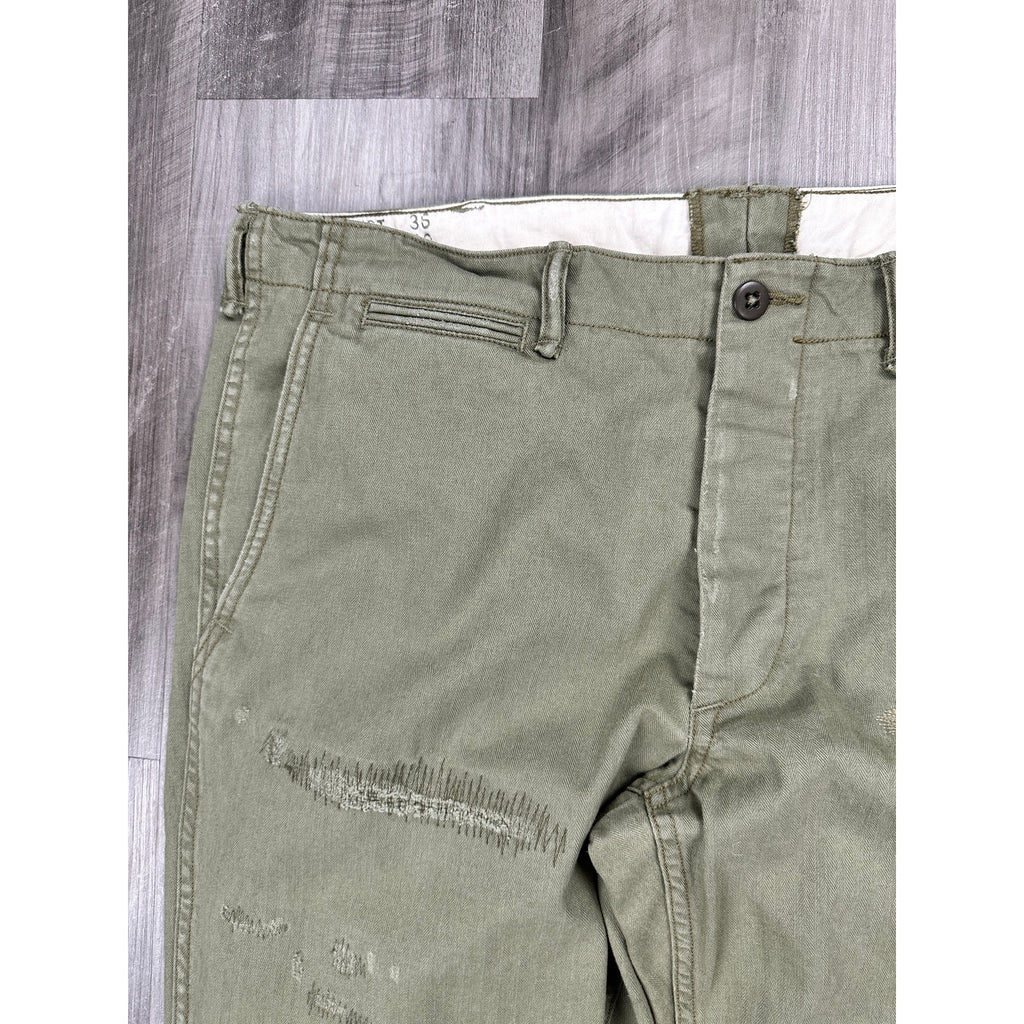 Polo Ralph Lauren Herringbone M-43 Field Pants in Green — Size 36 // Preowned