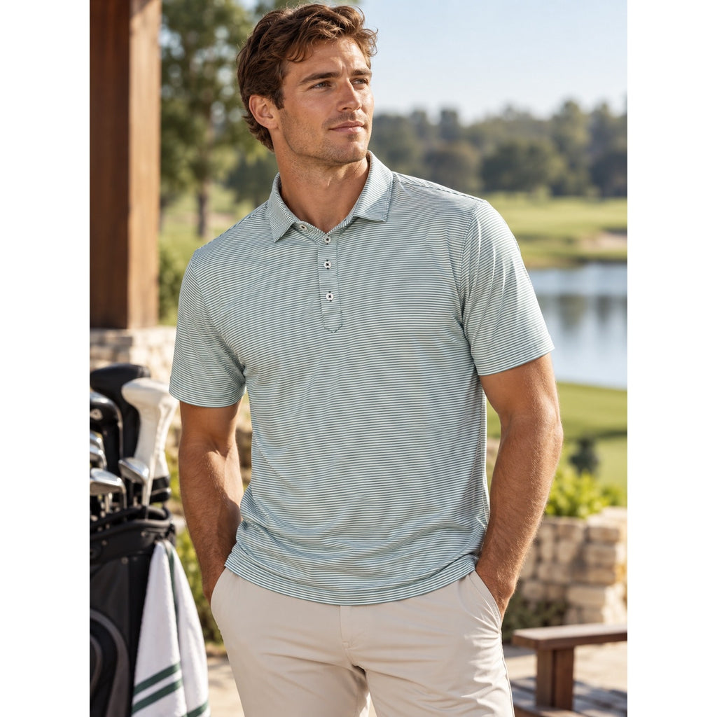 Stitch Golf Atlantic Stripe Golf Polo — Size XL // Preowned