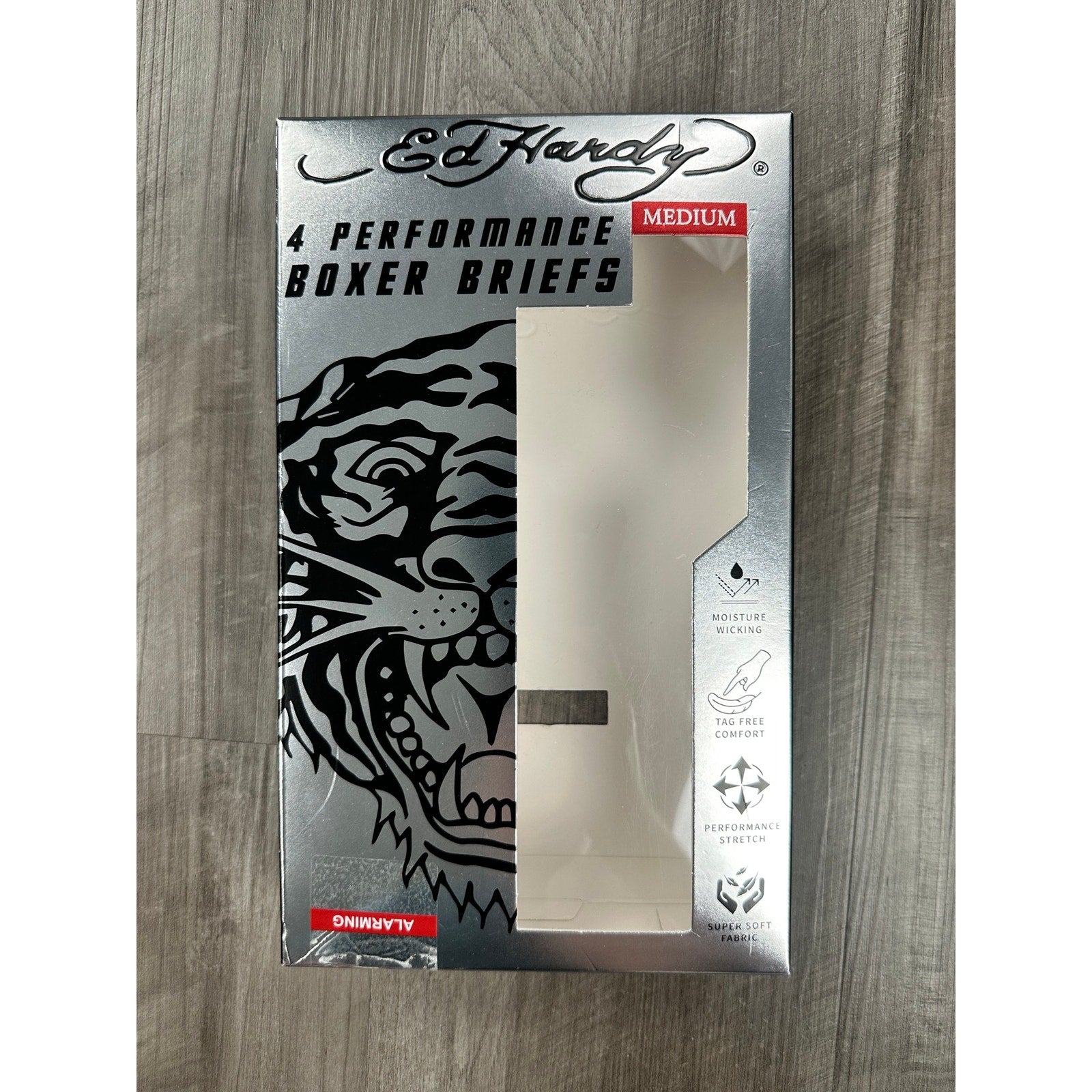 Ed Hardy Performance Boxer Briefs 4-Pack — Size Medium