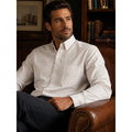 Brooks Brothers Milano Non-Iron Checkered Windowpane Long Sleeve Button Down in White Orange — Size Small // Preowned