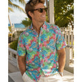 Vineyard Vines Tropical Classic Fit Short Sleeve Murray Shirt in Green, Pink, Blue, Yellow, Orange, Brown, White — Size XL // Preowned