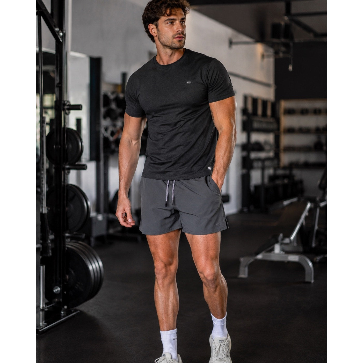 Rhoback The Deadlifts Lined Grit Gym Shorts in Graphite Grey — Size 2XL