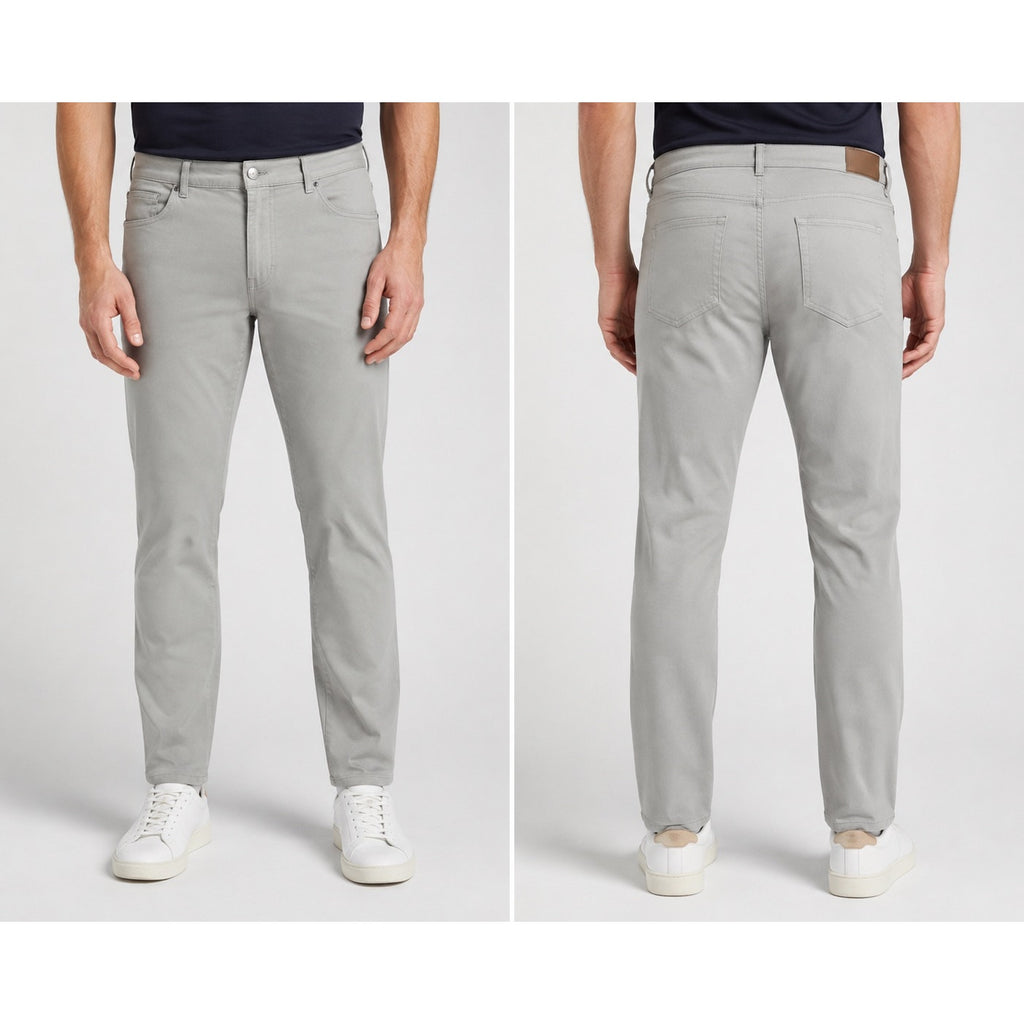Peter Millar Signature Sateen Classic Fit 5 Pocket Pants in Gray — Size 44x30 // Preowned