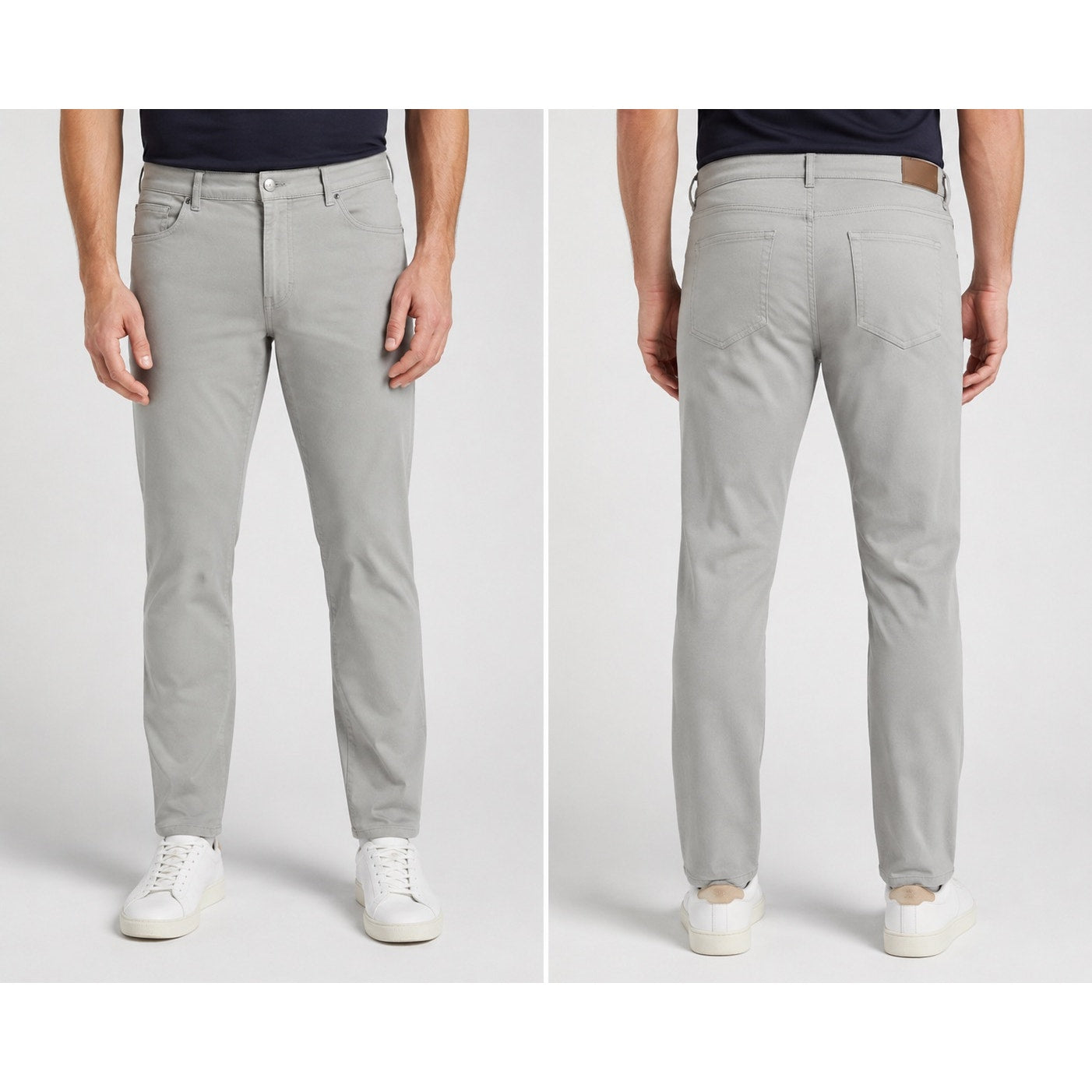 Peter Millar Signature Sateen Classic Fit 5 Pocket Pants in Gray — Size 44x30 // Preowned